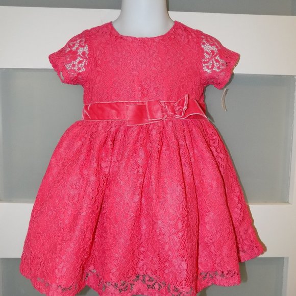 CARTER'S DRESS ME UP PINK FLORAL 2 PC DRESS SIZE 12 MONTHS GIRL'S NEW - Picture 1 of 3